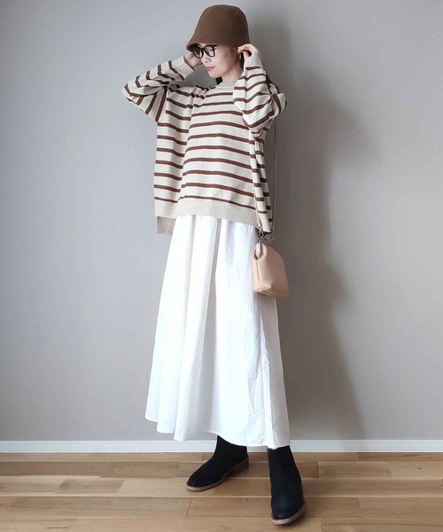 reca（レカ）の「ボーダーニットプルオーバー（ニット/セーター・レディース・ブラック/アイボリー/ホワイト系その他2/ライトベージュ・M）」の22枚目の写真