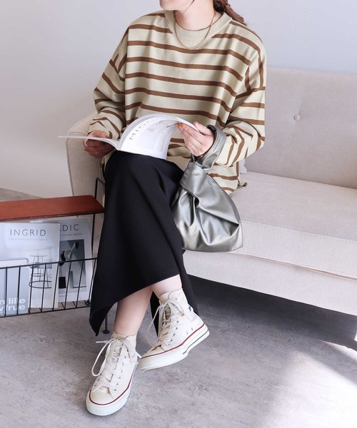 reca（レカ）の「ボーダーニットプルオーバー（ニット/セーター・レディース・ブラック/アイボリー/ホワイト系その他2/ライトベージュ・M）」の19枚目の写真