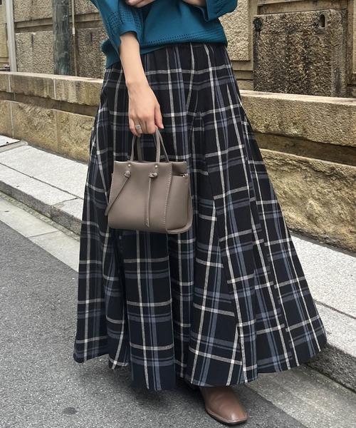 Chez toi（シェトワ）の「大判チェック柄はぎスカート（スカート
