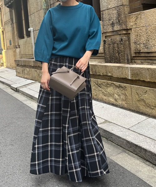 Chez toi（シェトワ）の「大判チェック柄はぎスカート（スカート・レディース・ブラック/ベージュ/オレンジ/ベージュ系その他・FREE）」の14枚目の写真