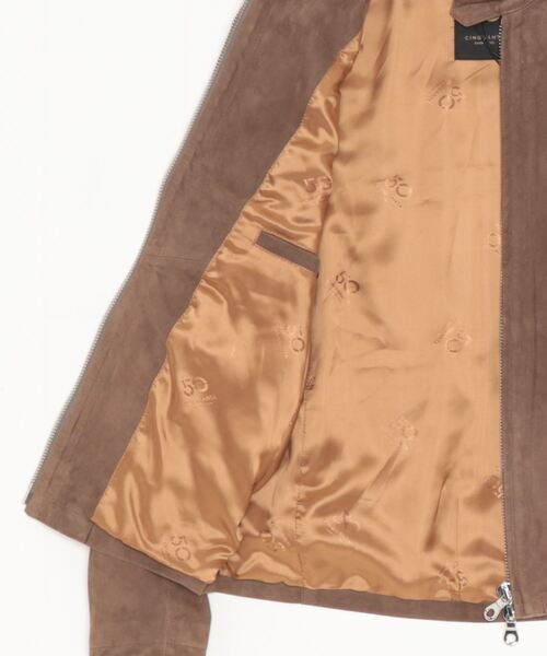 CINQUANTA（チンクアンタ）の「CINQUANTA / チンクワンタ：STAND COLLAR SINGLE RIDERS：H502-1[MUS]（ライダースジャケット・メンズ・ブラウン系その他・48）」の2枚目の写真