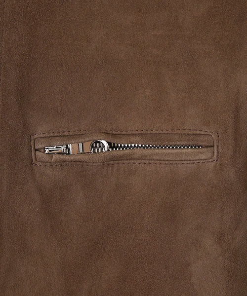 CINQUANTA（チンクアンタ）の「CINQUANTA / チンクワンタ：STAND COLLAR SINGLE RIDERS：H502-1[MUS]（ライダースジャケット・メンズ・ブラウン系その他・48）」の12枚目の写真