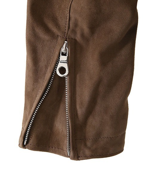 CINQUANTA（チンクアンタ）の「CINQUANTA / チンクワンタ：STAND COLLAR SINGLE RIDERS：H502-1[MUS]（ライダースジャケット・メンズ・ブラウン系その他・48）」の10枚目の写真