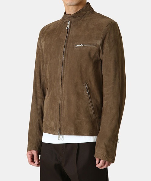 CINQUANTA（チンクアンタ）の「CINQUANTA / チンクワンタ：STAND COLLAR SINGLE RIDERS：H502-1[MUS]（ライダースジャケット・メンズ・ブラウン系その他・48）」の7枚目の写真