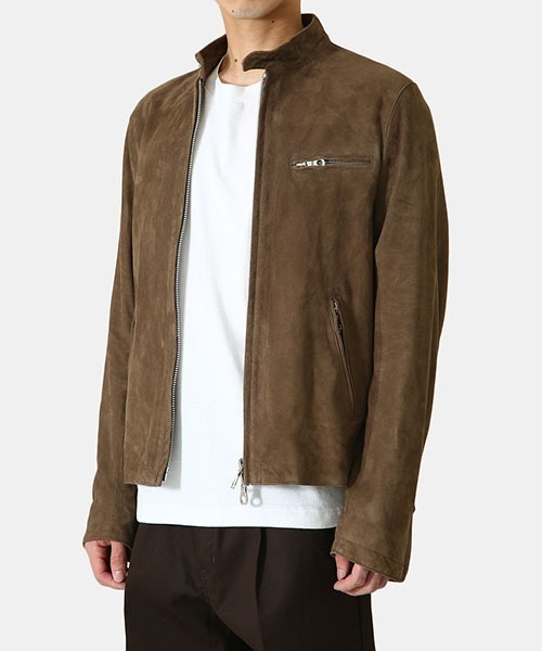 CINQUANTA（チンクアンタ）の「CINQUANTA / チンクワンタ：STAND COLLAR SINGLE RIDERS：H502-1[MUS]（ライダースジャケット・メンズ・ブラウン系その他・48）」の4枚目の写真