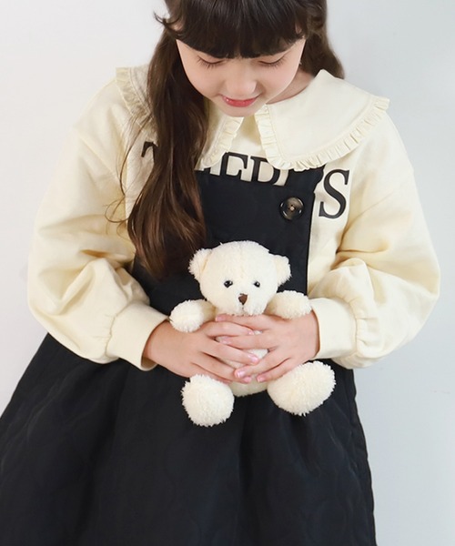 coca(coca)(コカ)の「キッズ フリルカラー付ロゴプルオーバー(スウェット・キッズ・ブラック/アイボリー・100/110/120/130)」の1枚目の写真