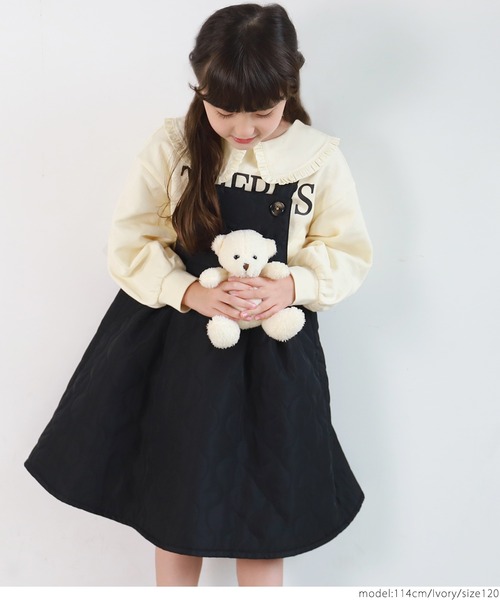 coca(coca)(コカ)の「キッズ フリルカラー付ロゴプルオーバー(スウェット・キッズ・ブラック/アイボリー・100/110/120/130)」の9枚目の写真