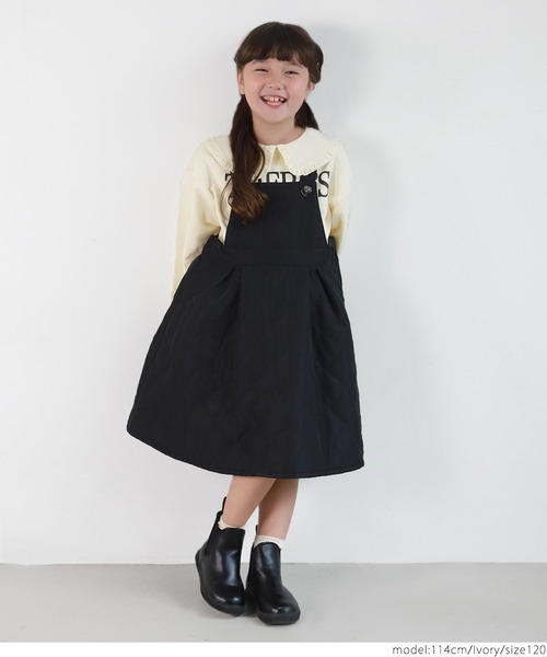 coca(coca)(コカ)の「キッズ フリルカラー付ロゴプルオーバー(スウェット・キッズ・ブラック/アイボリー・100/110/120/130)」の5枚目の写真