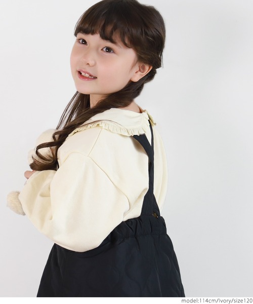 coca(coca)(コカ)の「キッズ フリルカラー付ロゴプルオーバー(スウェット・キッズ・ブラック/アイボリー・100/110/120/130)」の11枚目の写真