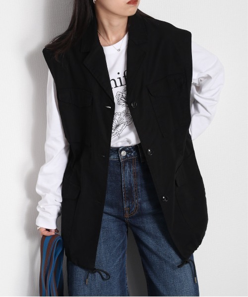 cepo（セポ）の「アーミーベスト（ベスト・レディース・ブラック/オリーブ・M）」の13枚目の写真