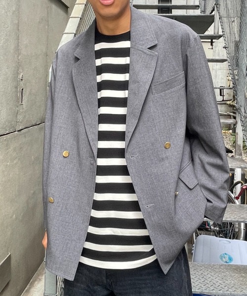 CIAOPANIC（チャオパニック）の「【セットアップ】TRダブルブレザー（テーラードジャケット・メンズ・ネイビー/ブラウン/グレー・MEDIUM/LARGE）」の11枚目の写真