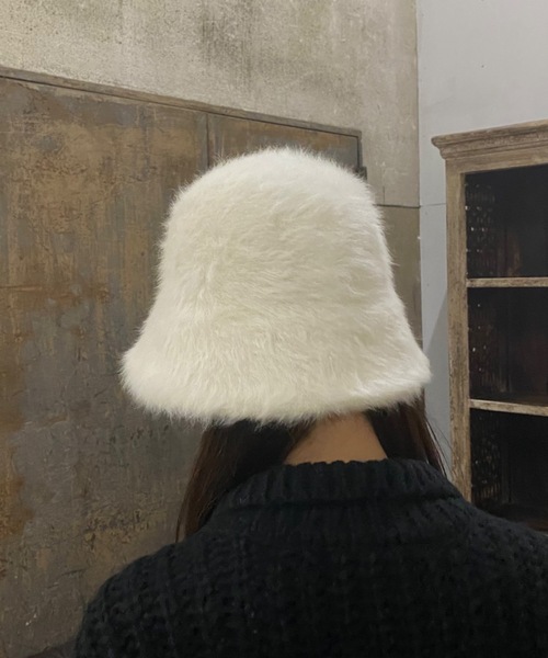 SHAGGIE（シャギー）の「ラビットファーバケットハット（ハット・レディース・ホワイト/ブラック・FREE）」の8枚目の写真