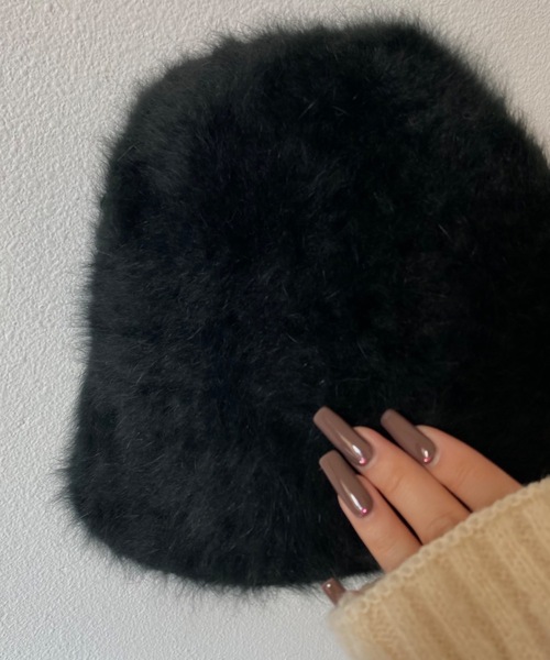 SHAGGIE（シャギー）の「ラビットファーバケットハット（ハット・レディース・ホワイト/ブラック・FREE）」の3枚目の写真