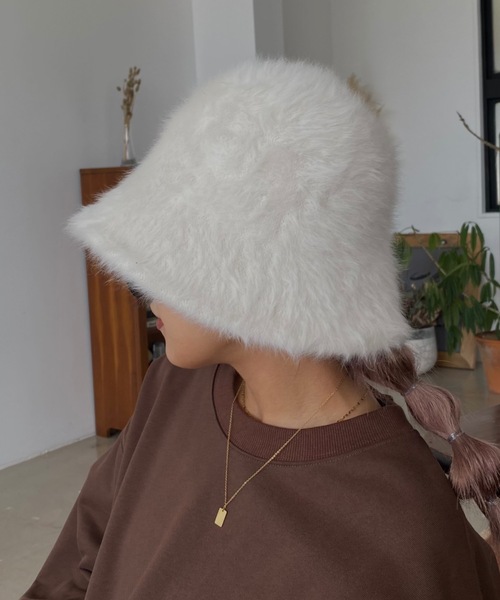 SHAGGIE（シャギー）の「ラビットファーバケットハット（ハット・レディース・ホワイト/ブラック・FREE）」の11枚目の写真