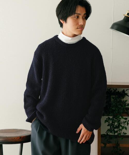 ITEMS URBANRESEARCH(アイテムズ アーバンリサーチ)の「モヘアタッチ クルーネックリブニット(ニット/セーター・メンズ・ミント/オフホワイト/ネイビー・MEDIUM/LARGE)」の19枚目の写真
