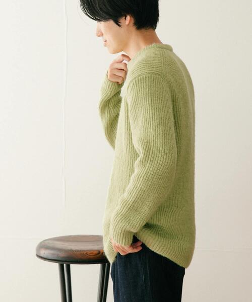 ITEMS URBANRESEARCH(アイテムズ アーバンリサーチ)の「モヘアタッチ クルーネックリブニット(ニット/セーター・メンズ・ミント/オフホワイト/ネイビー・MEDIUM/LARGE)」の13枚目の写真