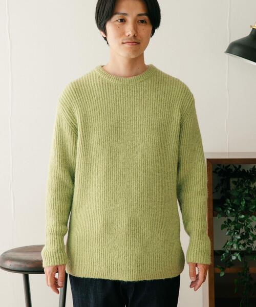 ITEMS URBANRESEARCH(アイテムズ アーバンリサーチ)の「モヘアタッチ クルーネックリブニット(ニット/セーター・メンズ・ミント/オフホワイト/ネイビー・MEDIUM/LARGE)」の16枚目の写真