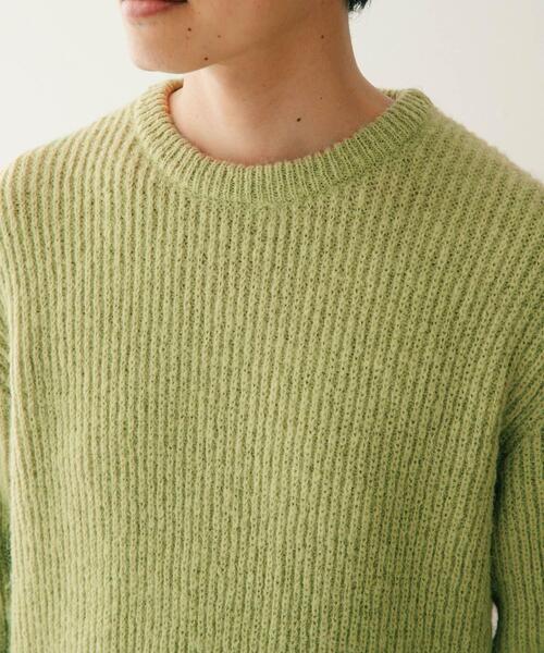 ITEMS URBANRESEARCH(アイテムズ アーバンリサーチ)の「モヘアタッチ クルーネックリブニット(ニット/セーター・メンズ・ミント/オフホワイト/ネイビー・MEDIUM/LARGE)」の7枚目の写真