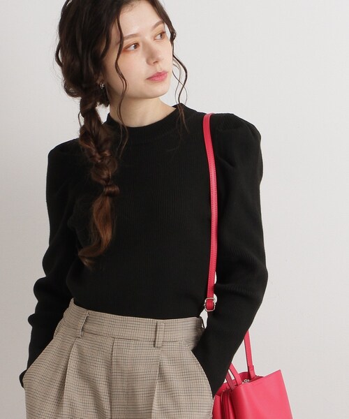 Cutie Blonde（キューティーブロンド）の「◆肩タックリブニットプルオーバー（ニット/セーター・レディース・ブラック/ホワイト系/ベージュ系2/ピンク系7・02/03）」の14枚目の写真
