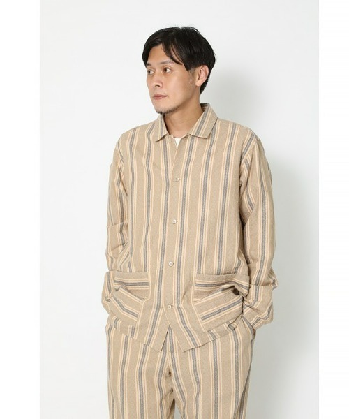 Snow Peak(スノーピーク)の「C/L Dobby Stripe Jacket(その他トップス・メンズ・ブラウン/ブラック・MEDIUM/SMALL/LARGE/X-LARGE)」の9枚目の写真