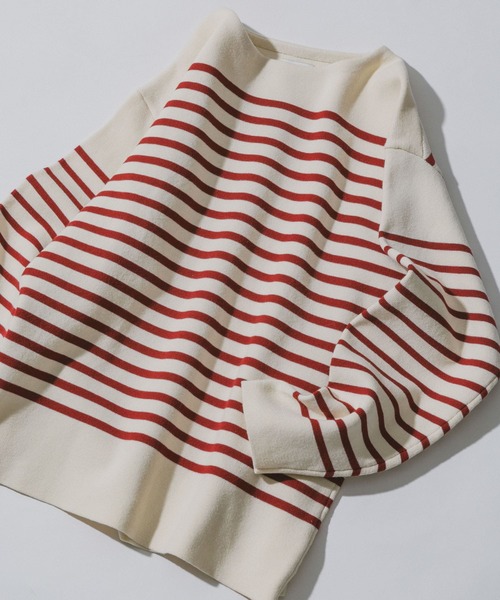 URBAN RESEARCH DOORS（アーバンリサーチドアーズ）の「『ユニセックス』ミラノリブ ボートネックボーダー（ニット/セーター・メンズ・ネイビー/レッド/ホワイト・LARGE/MEDIUM）」の17枚目の写真