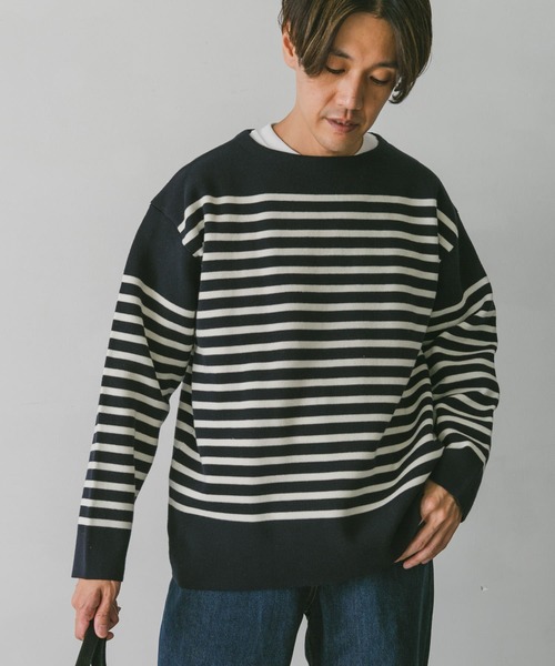 ☆OPEN THE DOOR☆ destroyed ボーダーニット / unisex URBAN RESEARCH DOORS(アーバンリサーチドアーズ)の「『ユニ