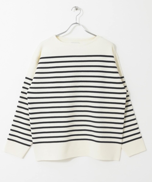 URBAN RESEARCH DOORS（アーバンリサーチドアーズ）の「『ユニセックス』ミラノリブ ボートネックボーダー（ニット/セーター・メンズ・ネイビー/レッド/ホワイト・LARGE/MEDIUM）」の13枚目の写真