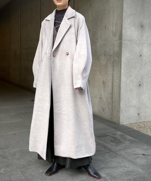 &g'aime（アンジェム）の「【&g’aime】ルーズチェスターロングコート（チェスターコート・レディース・ブラック/ダークパープル/グレー・FREE）」の15枚目の写真