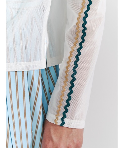 PAMEO POSE（パメオポーズ）の「Wavy Line Skin Top（Tシャツ/カットソー・レディース・ホワイト/ブルー/ブラック・FREE）」の10枚目の写真