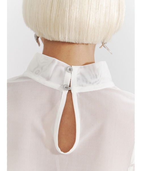 PAMEO POSE（パメオポーズ）の「Wavy Line Skin Top（Tシャツ/カットソー・レディース・ホワイト/ブルー/ブラック・FREE）」の14枚目の写真