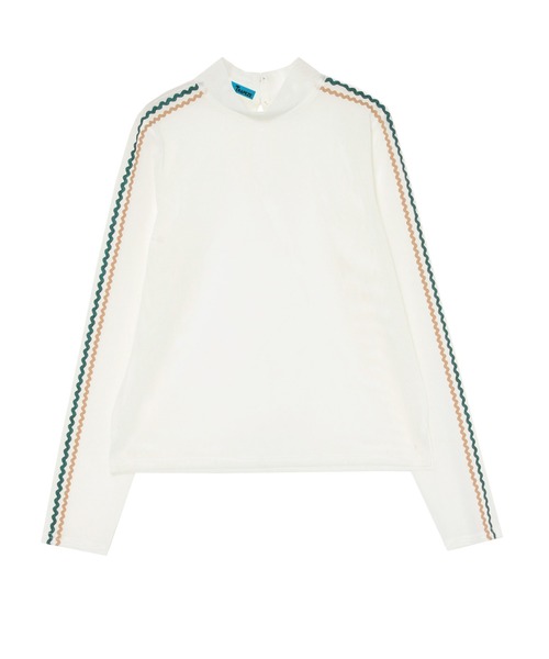 PAMEO POSE（パメオポーズ）の「Wavy Line Skin Top（Tシャツ/カットソー・レディース・ホワイト/ブルー/ブラック・FREE）」の11枚目の写真