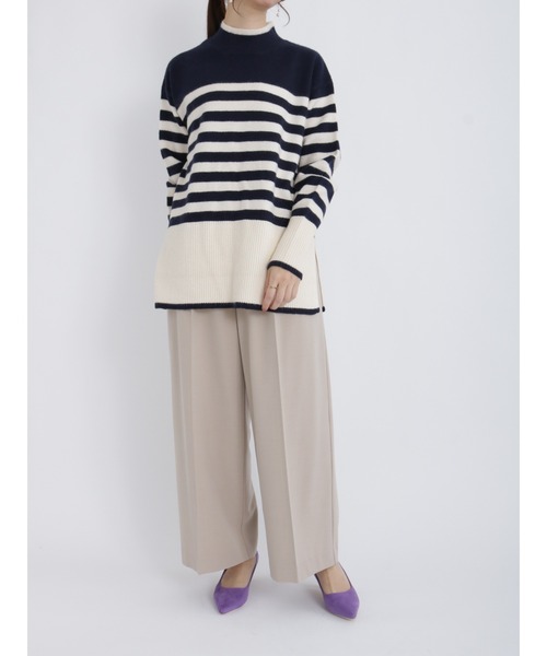 Te chichi（テチチ）の「パネルデザインハイネックニット（ニット/セーター・レディース・オフホワイト/ネイビー/ブラウン・ﾌﾘ-）」の8枚目の写真