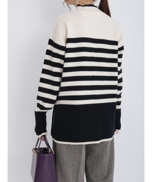 Te chichi（テチチ）の「パネルデザインハイネックニット（ニット/セーター・レディース・オフホワイト/ネイビー/ブラウン・ﾌﾘ-）」の13枚目の写真