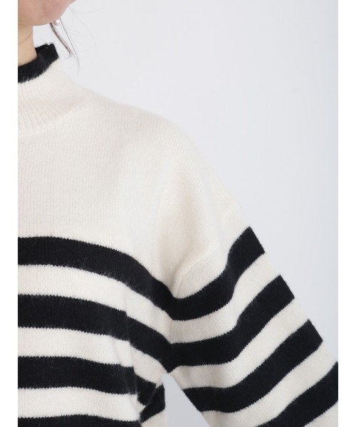 Te chichi（テチチ）の「パネルデザインハイネックニット（ニット/セーター・レディース・オフホワイト/ネイビー/ブラウン・ﾌﾘ-）」の12枚目の写真