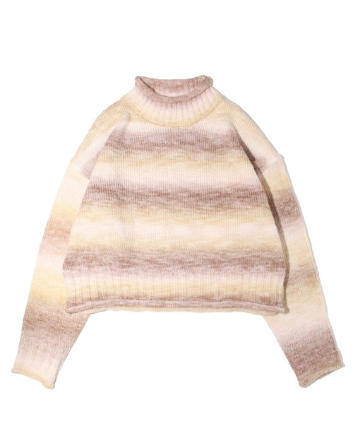 one way（ワンウェイ）の「グラデーションタートルニット（ニット/セーター・レディース・ライトブラウン/ライトブルー/パープル/ライトグリーン・FREE）」の4枚目の写真