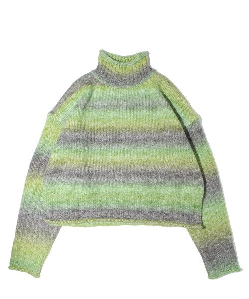 one way（ワンウェイ）の「グラデーションタートルニット（ニット/セーター・レディース・ライトブラウン/ライトブルー/パープル/ライトグリーン・FREE）」の3枚目の写真