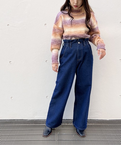 one way（ワンウェイ）の「グラデーションタートルニット（ニット/セーター・レディース・ライトブラウン/ライトブルー/パープル/ライトグリーン・FREE）」の12枚目の写真