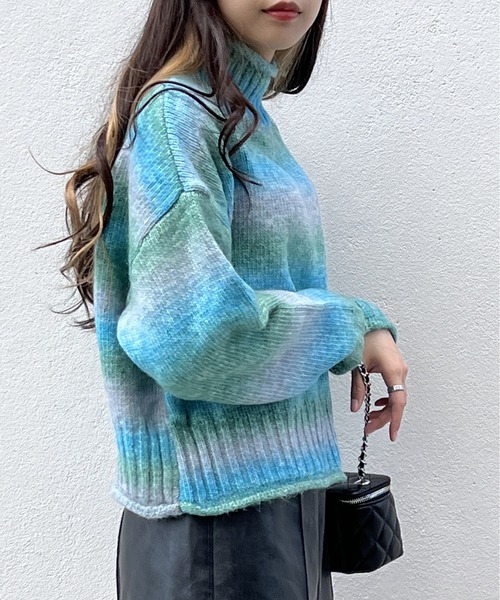 one way（ワンウェイ）の「グラデーションタートルニット（ニット/セーター・レディース・ライトブラウン/ライトブルー/パープル/ライトグリーン・FREE）」の17枚目の写真