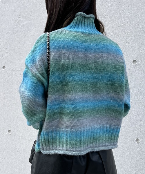 one way（ワンウェイ）の「グラデーションタートルニット（ニット/セーター・レディース・ライトブラウン/ライトブルー/パープル/ライトグリーン・FREE）」の18枚目の写真