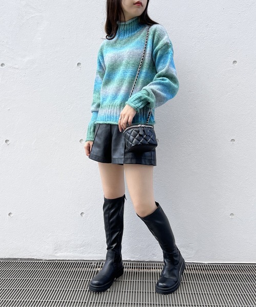 one way（ワンウェイ）の「グラデーションタートルニット（ニット/セーター・レディース・ライトブラウン/ライトブルー/パープル/ライトグリーン・FREE）」の19枚目の写真