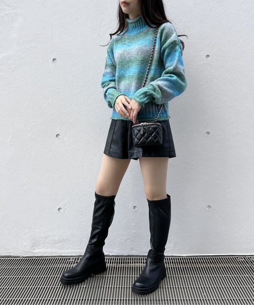 one way（ワンウェイ）の「グラデーションタートルニット（ニット/セーター・レディース・ライトブラウン/ライトブルー/パープル/ライトグリーン・FREE）」の20枚目の写真