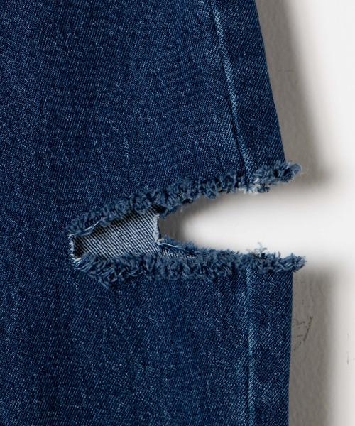 WEGO（ウィゴー）の「WEGO/サイドカットデニムパンツ（デニムパンツ・レディース・インディゴブルー/ブラック/ライトインディゴブルー・LARGE/SMALL/MEDIUM）」の11枚目の写真