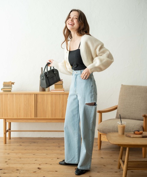 WEGO（ウィゴー）の「WEGO/サイドカットデニムパンツ（デニムパンツ・レディース・インディゴブルー/ブラック/ライトインディゴブルー・LARGE/SMALL/MEDIUM）」の21枚目の写真