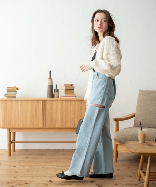 WEGO（ウィゴー）の「WEGO/サイドカットデニムパンツ（デニムパンツ