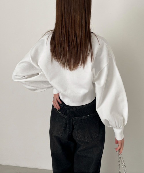 EPIMI E'PIMMY（エピミエピミー）の「スポンディッシュVネッククロップドカーディガン（カーディガン/ボレロ・レディース・ピンク/ブラック/レモンイエロー/グレー/オフホワイト・MEDIUM）」の9枚目の写真