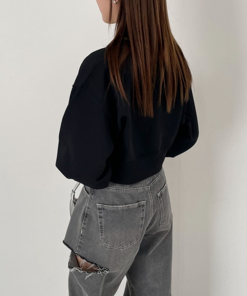 EPIMI E'PIMMY（エピミエピミー）の「スポンディッシュVネッククロップドカーディガン（カーディガン/ボレロ・レディース・ピンク/ブラック/レモンイエロー/グレー/オフホワイト・MEDIUM）」の12枚目の写真