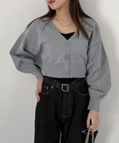 EPIMI E'PIMMY（エピミエピミー）の「スポンディッシュVネッククロップドカーディガン（カーディガン/ボレロ・レディース・ピンク/ブラック/レモンイエロー/グレー/オフホワイト・MEDIUM）」の16枚目の写真