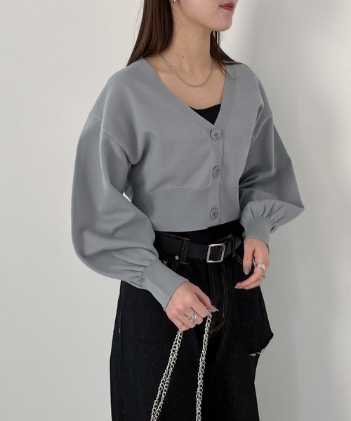 EPIMI E'PIMMY（エピミエピミー）の「スポンディッシュVネッククロップドカーディガン（カーディガン/ボレロ・レディース・ピンク/ブラック/レモンイエロー/グレー/オフホワイト・MEDIUM）」の19枚目の写真