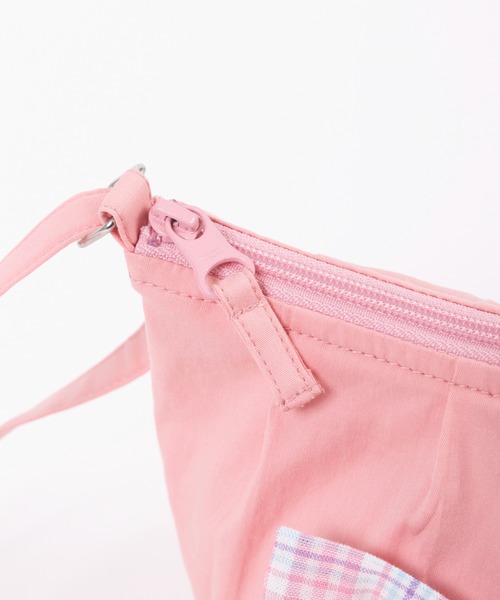 KP DECO（ケーピーデコ）の「先染めチェックのリボン付きポシェット（ショルダーバッグ・キッズ・クリーム/ピンク・FREE）」の4枚目の写真