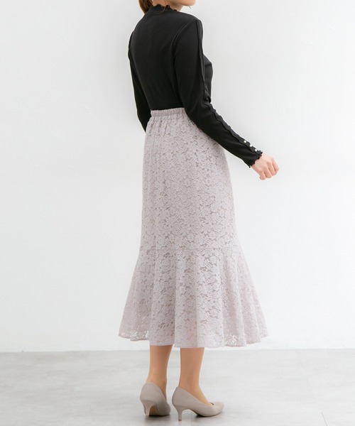 Honeys（ハニーズ）の「袖口パール使いハイネック（Tシャツ/カットソー・レディース・ホワイト/ラベンダー/ミント/ブラック/ネイビー・M/S/LL/L）」の11枚目の写真